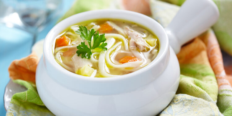 The perfect comfort food: creamy chicken noodle soup